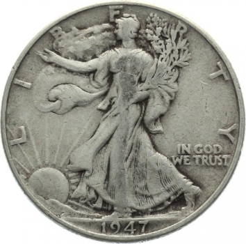 USA 1/2 Dollar 1947 o. Mzz. - Walking Liberty